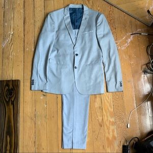 Zara Mens Light Grey Slim Fit Suit SS16